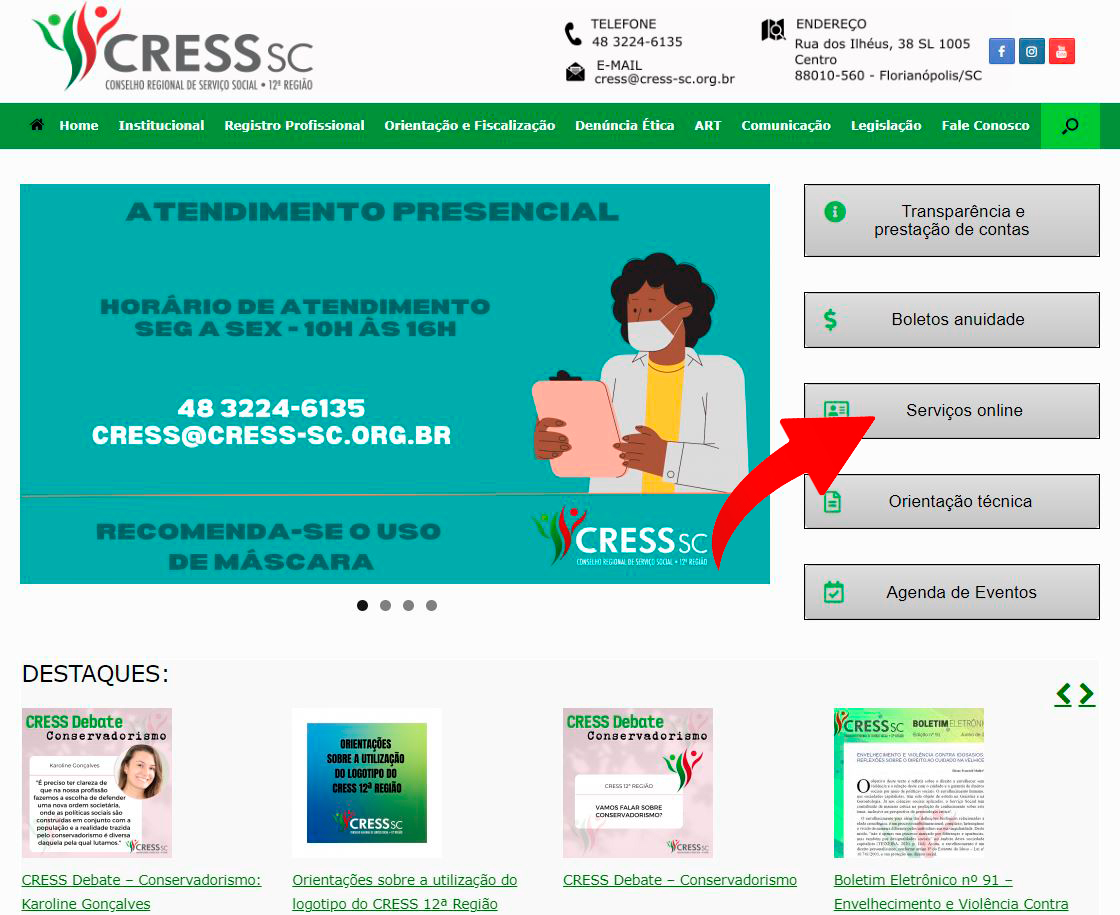 Emita sua Certidão de Registro/Inscrição e de Regularidade Financeira no  site do CRESS/SC – CRESS 12ª Região