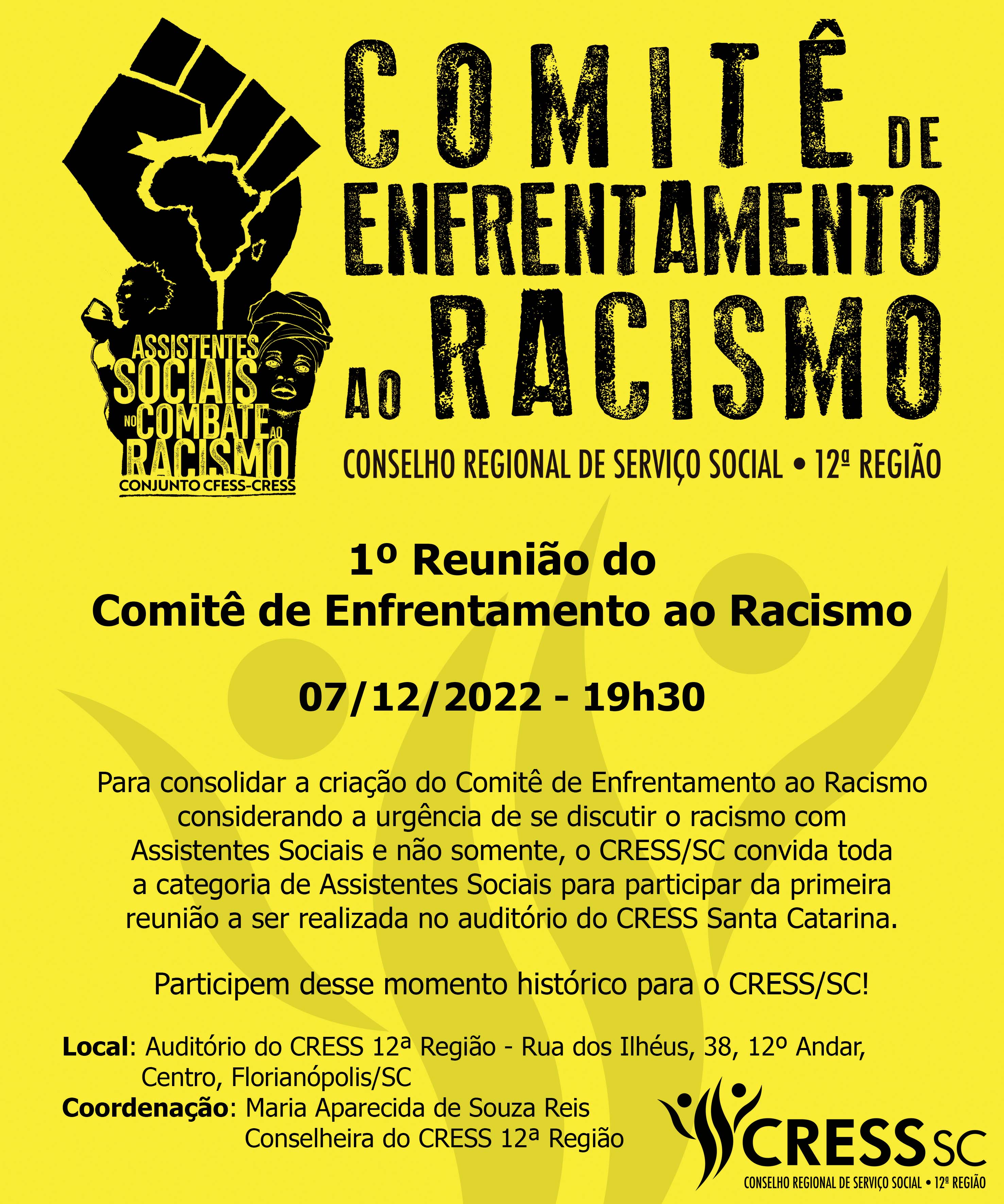 CRESS/SC realiza a 1º Reunião do Comitê de Enfrentamento ao Racismo 