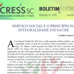 Boletim Eletrônico nº 109 – Serviço Social e o princípio da integralidade em saúde