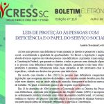 Boletim Eletrônico nº 110 – Leis de Proteção às Pessoas com Deficiência e o Papel do Serviço Social