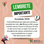 Anuidade 2025 – Dia 15 é a data do seu parcelamento!