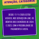 Os débitos dos exercícios de 2024 e 2023 estão nos serviços on-line!