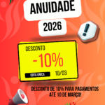 Cota única com desconto de 10% até 10/03!