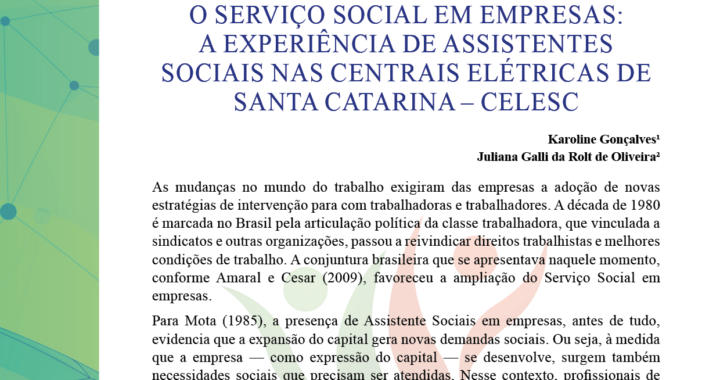 #Descrição da imagem: Print da parte inicial da publicação contendo, no topo, a logotipo do CRESS SC, Boletim Eletrônico, Edição nº 130, fevereiro de 2026. No centro o título do artigo, nome das autoras e quatro parágrafos.