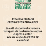 Terceira listagem de profissionais aptas e aptos a votar